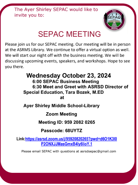  October SEPAC Meeting